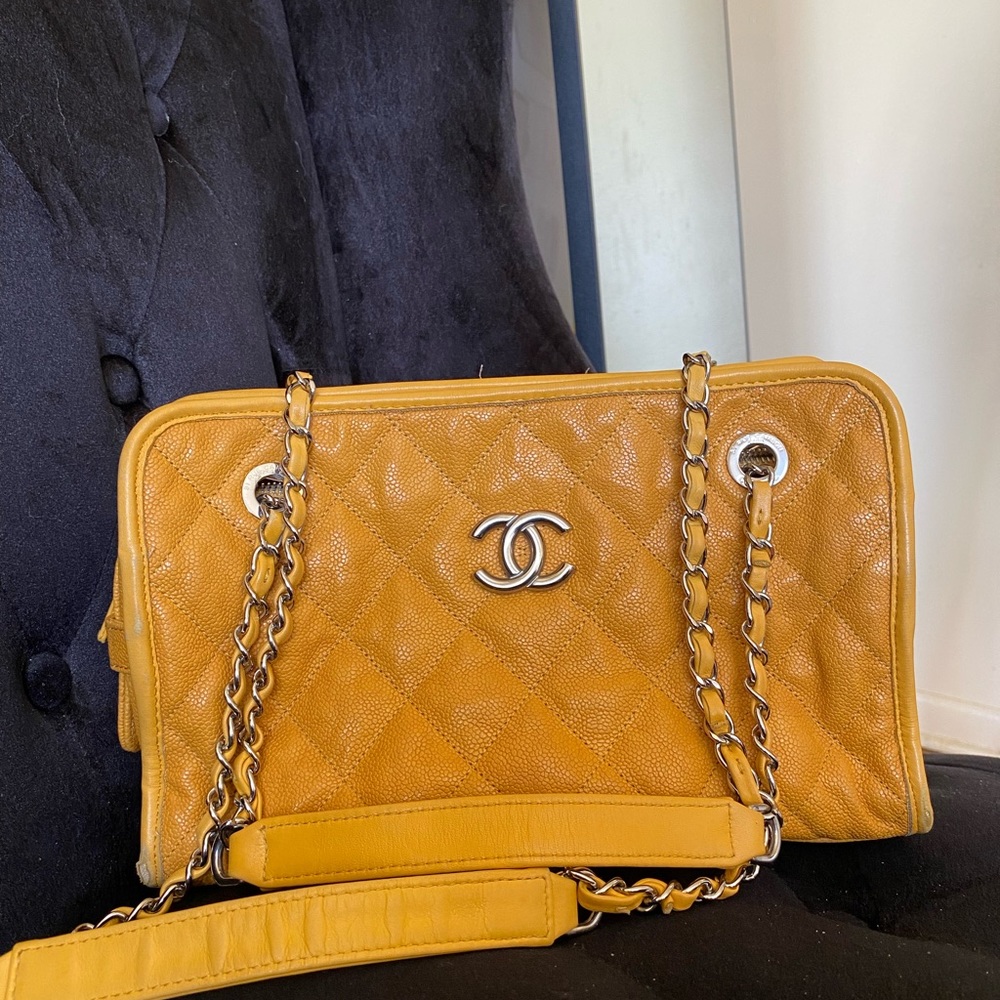 Orange Caviar Chanel tote bag